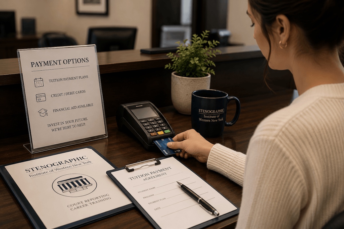 Pay your court reporting tuition online securely by card