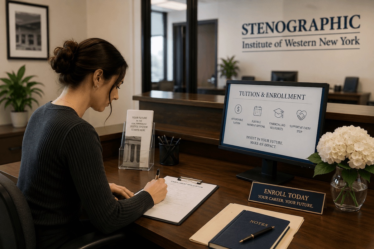 Court reporting classroom at the Stenographic Institute of WNY
